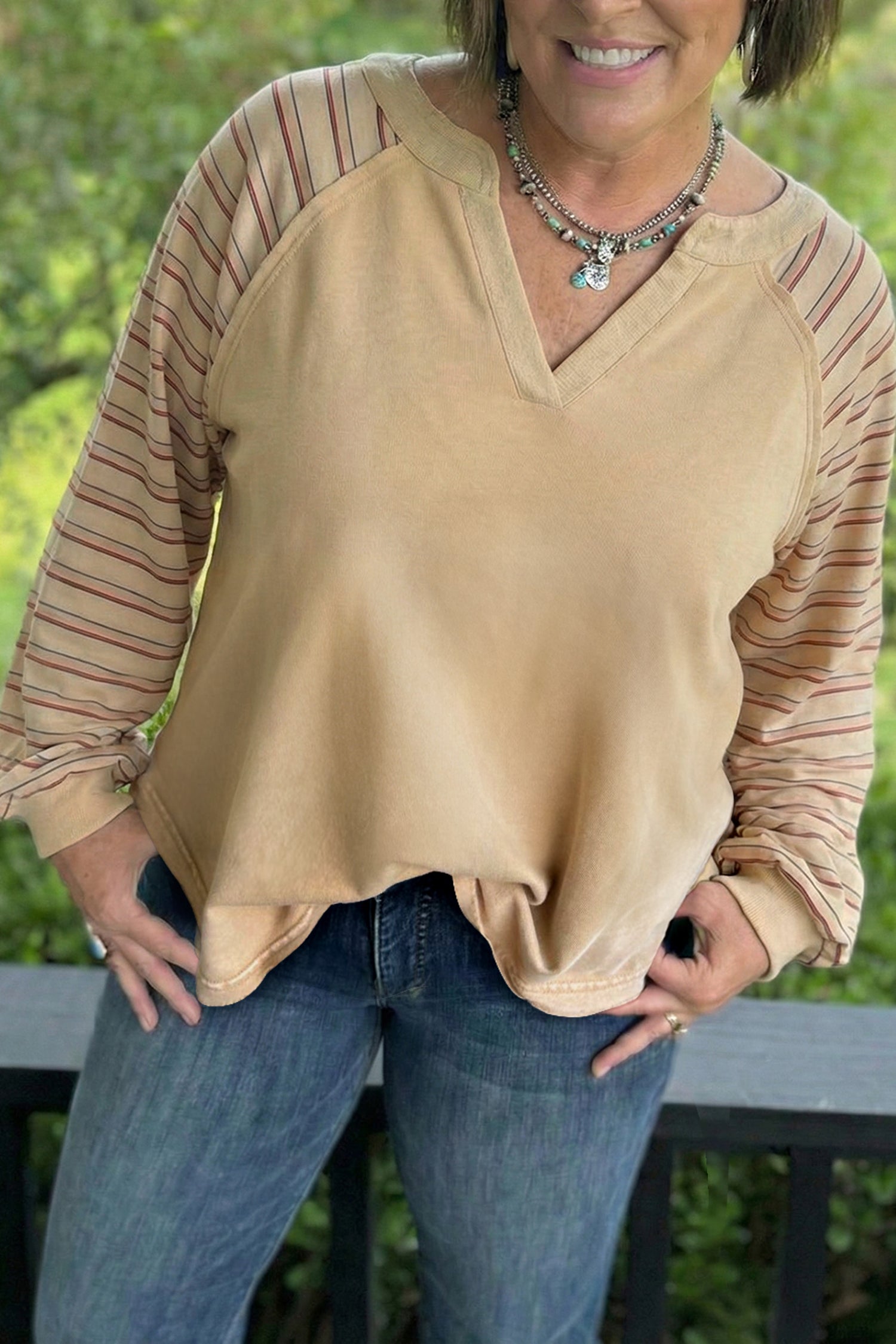 Iris Notched Raw Edge PLUS Jumper