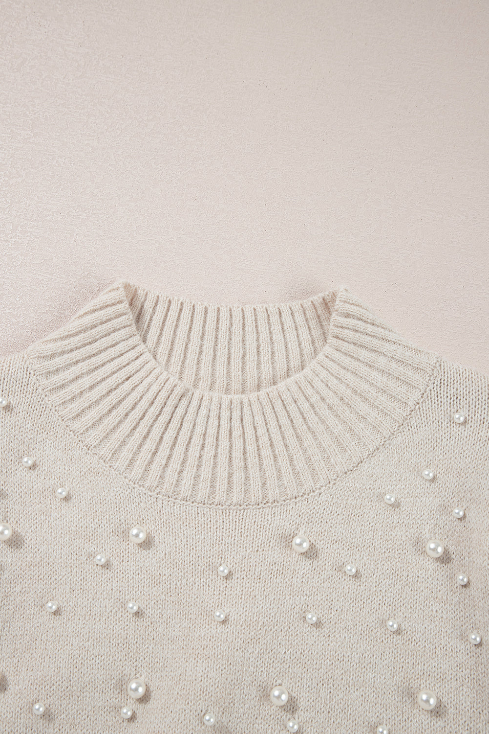 Mila Beaded High Bodycon Sweater