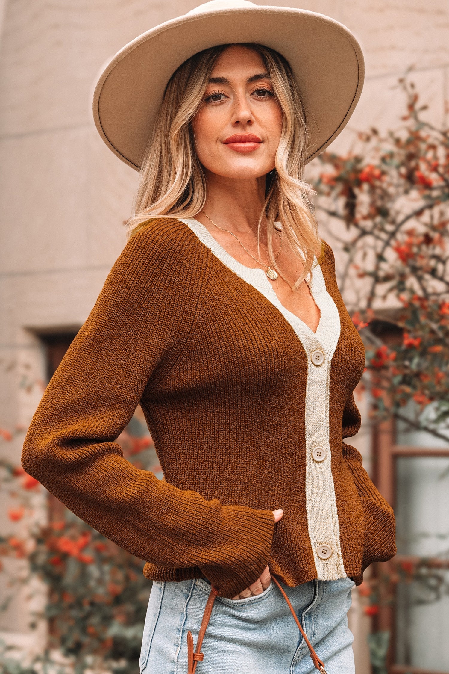 Gabriella Knit Neckline Short Cardigan