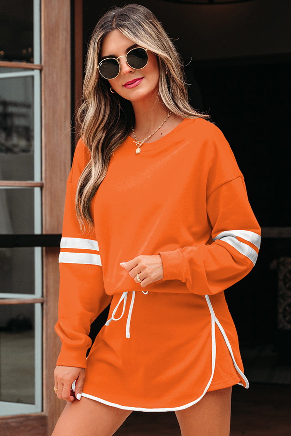 Sophia Shoulder Pullover Mini Skirt