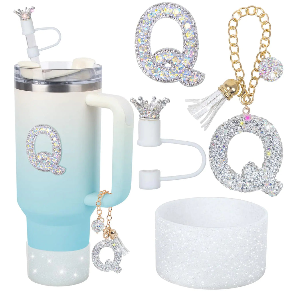 Stanley Cup Letter Charm & Straw Topper Set
