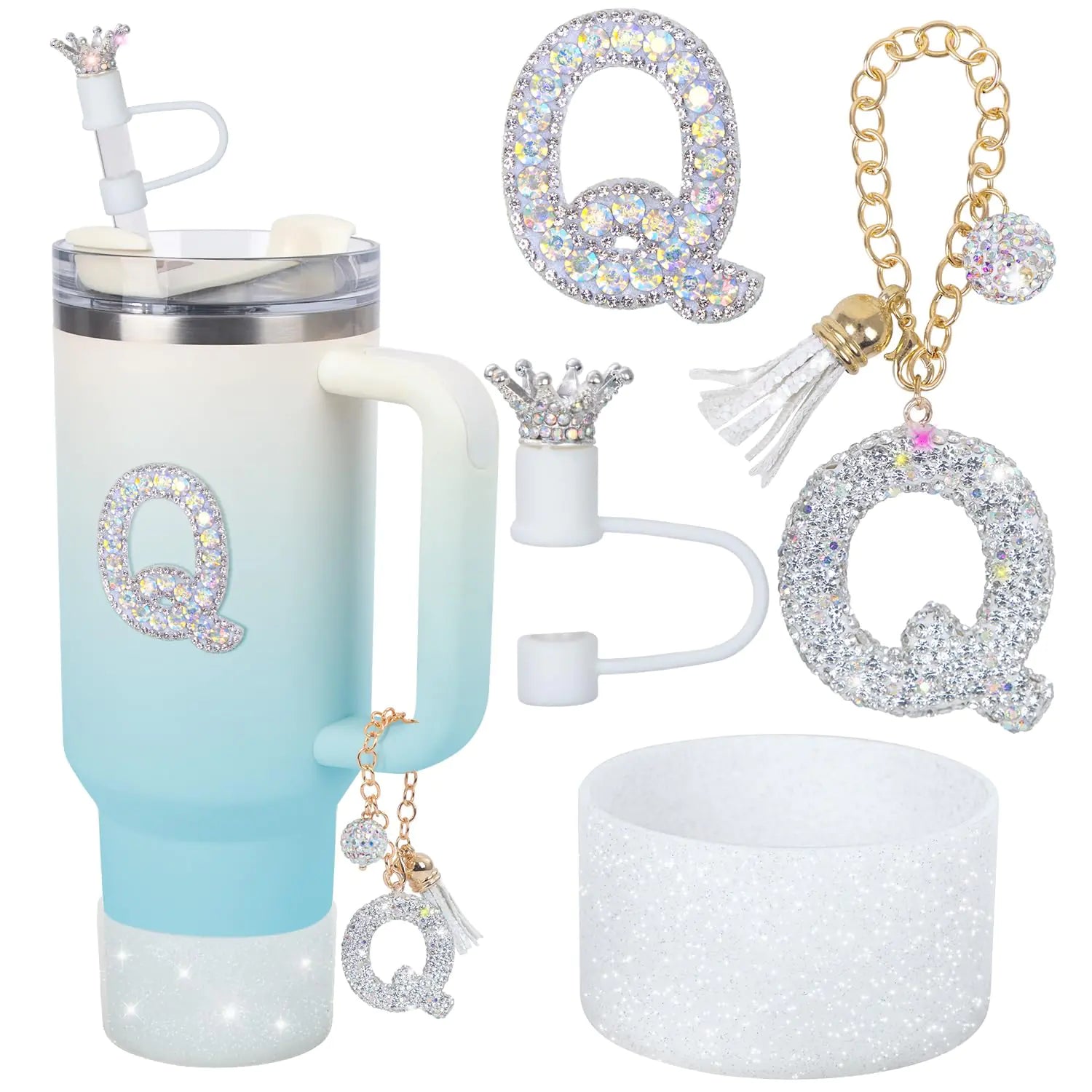 Stanley Cup Letter Charm & Straw Topper Set