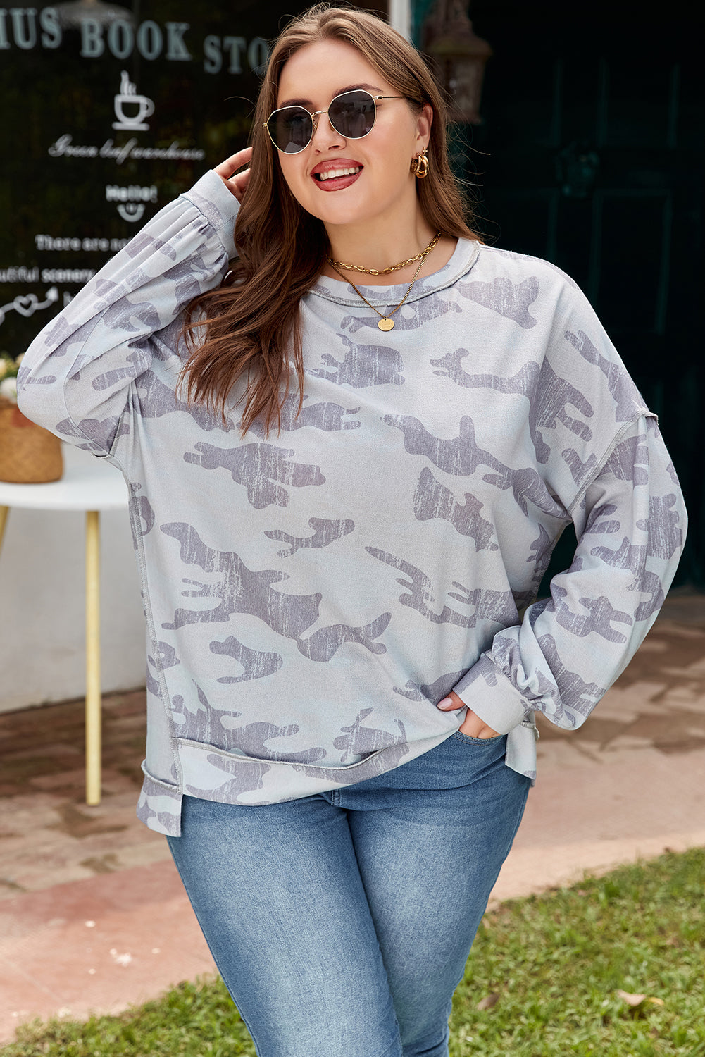 Sophia Multicolour Print Plus Sweatshirt