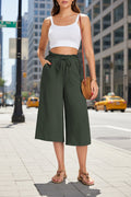 Women’s Elastic Cropped Wide-Leg Pants