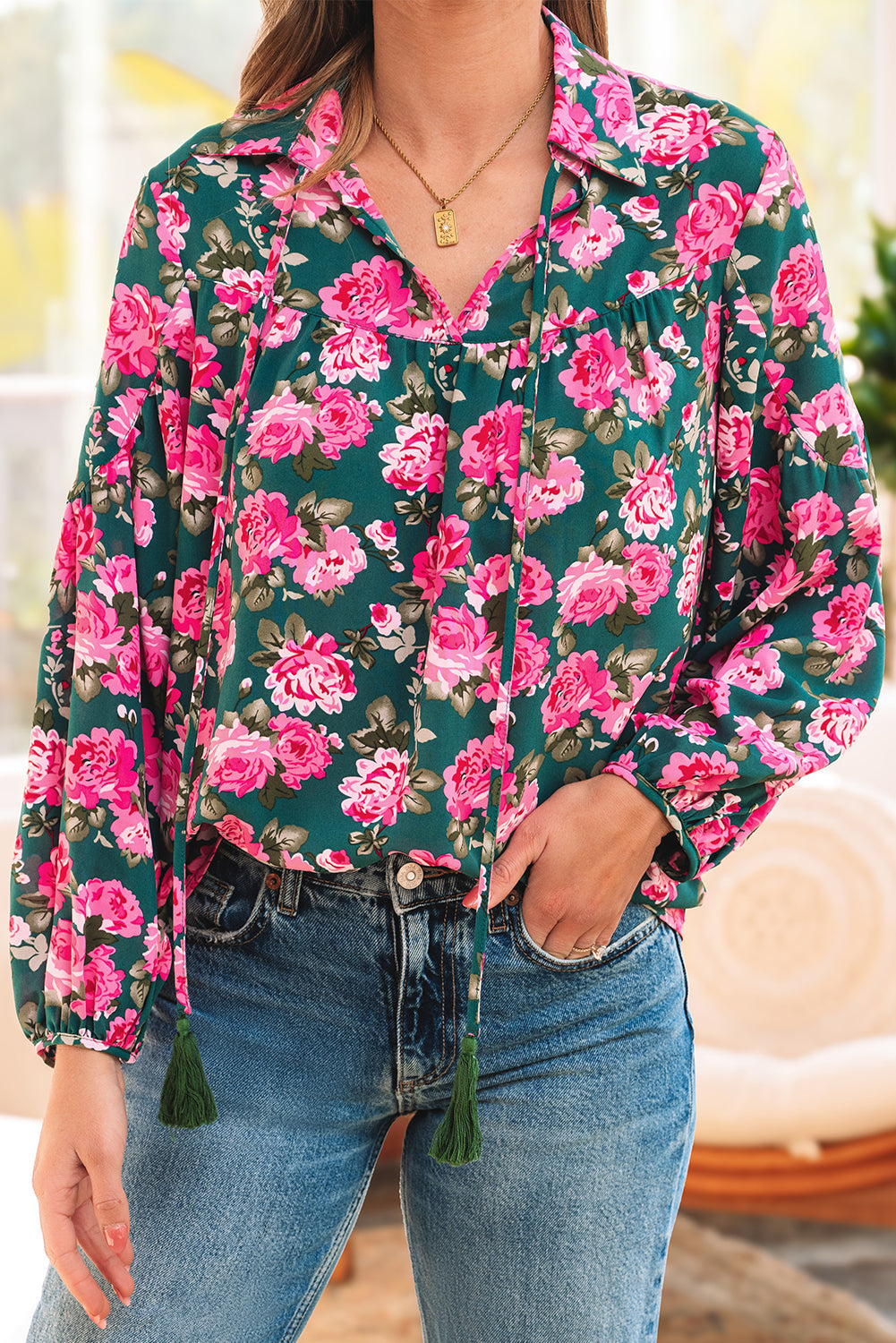 Cleo Collar Puff Sleeve Blouse