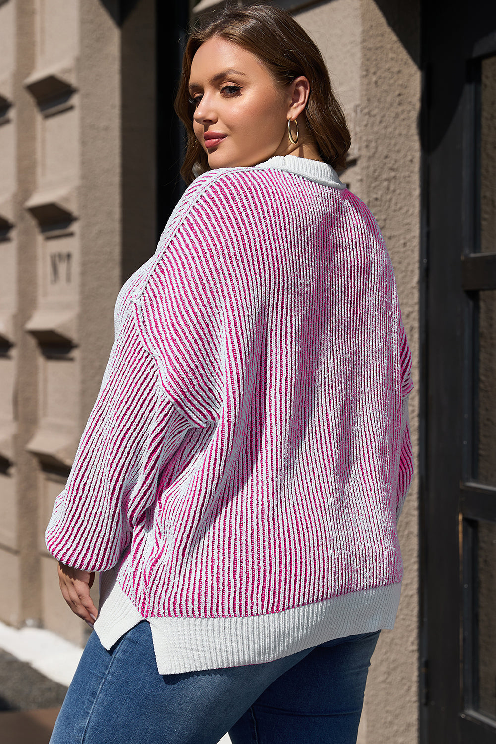 Aria Contrast Edge Loose Sweater