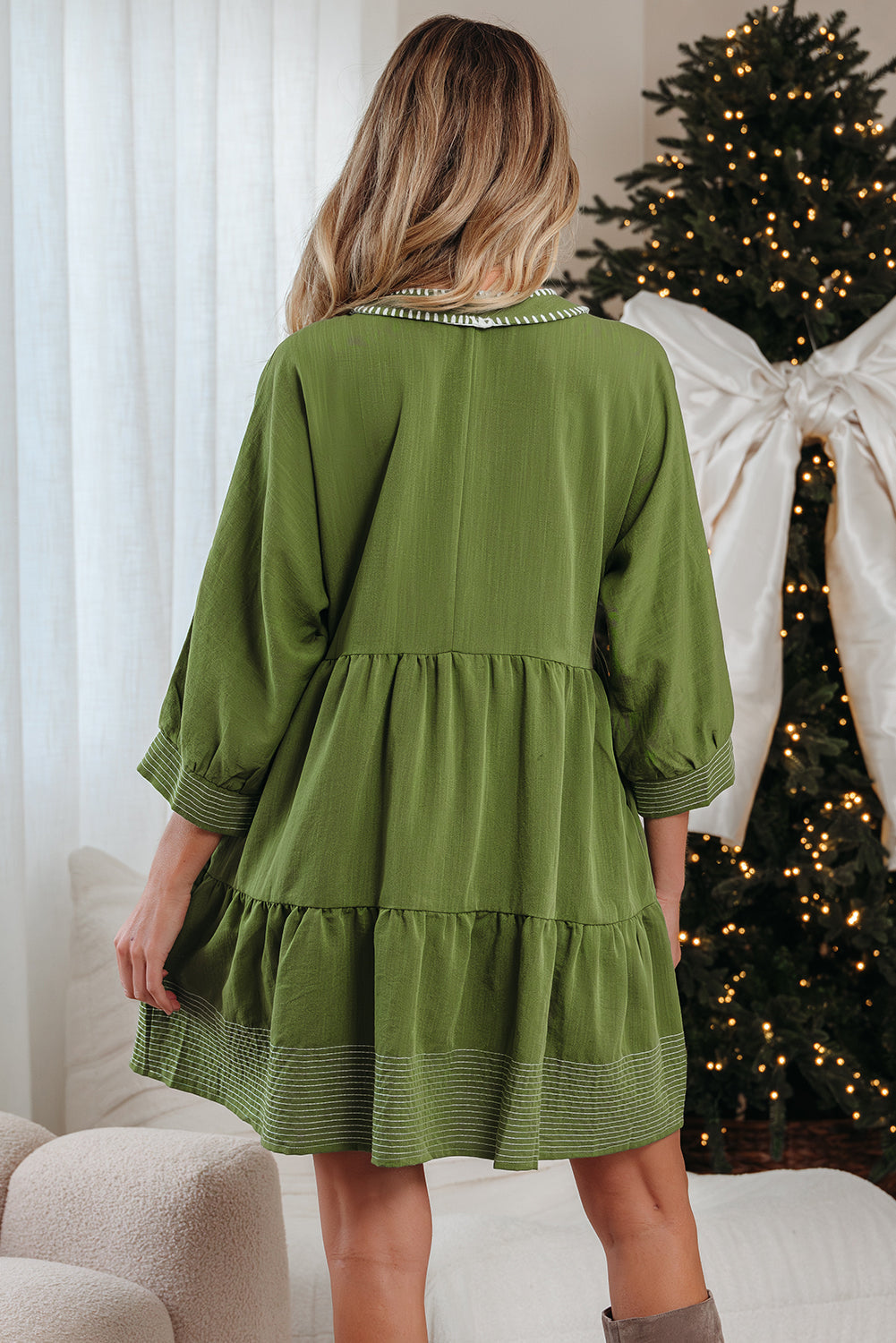Patara Sleeve Tiered Mini Dress