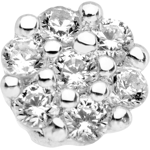 1/4 Clear CZ Gem Cute Cluster L Shaped Nose Ring
