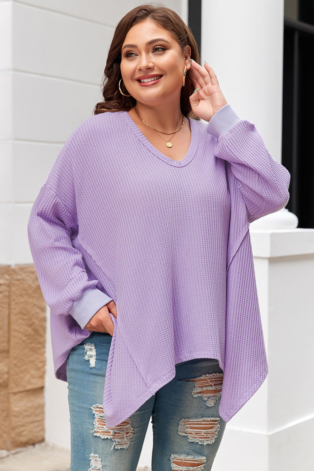 Rivka Exposed Seam Flowy PLUS Top