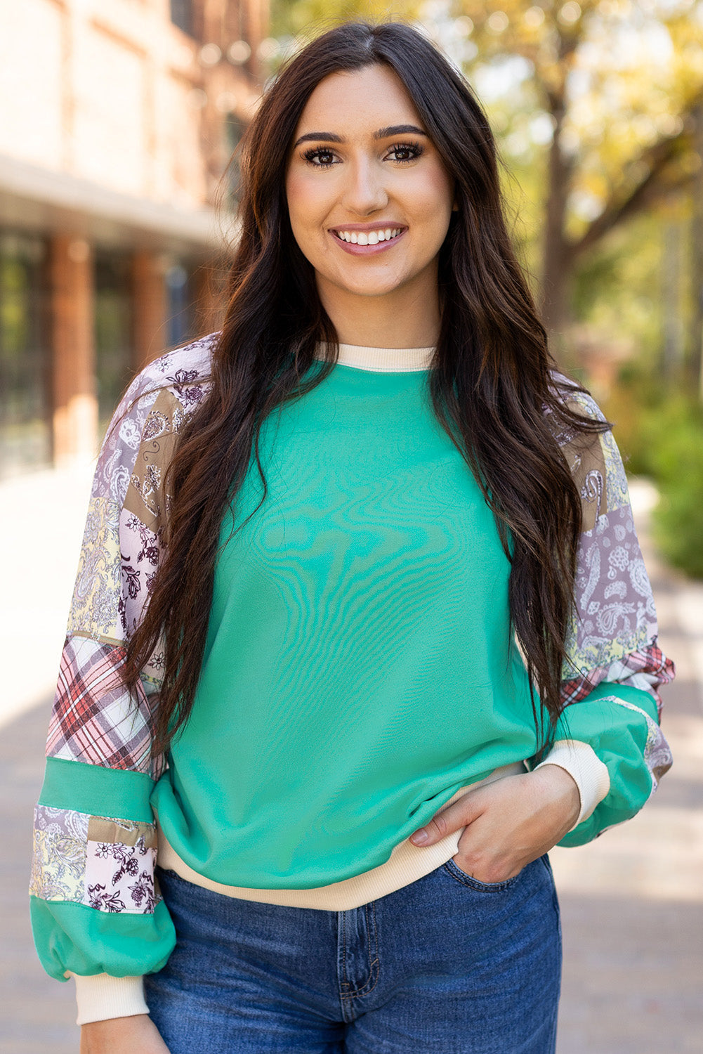 Maeve Sleeve Raglan top Long Sleeve Top
