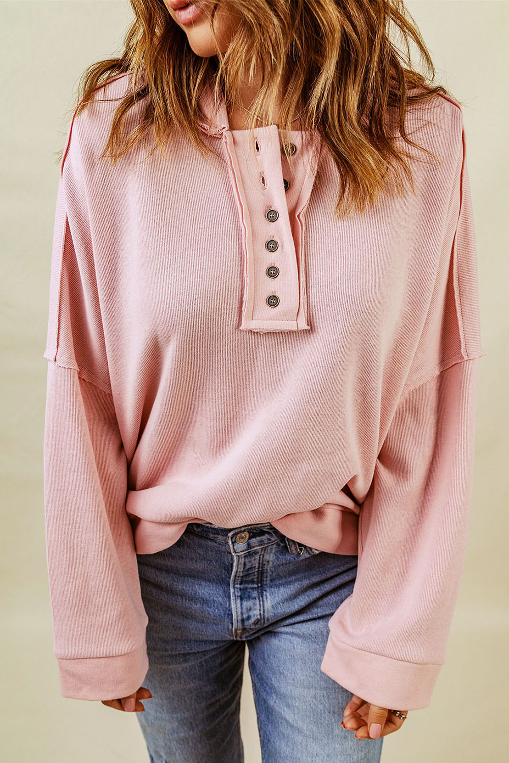 Ellanaya Solid Patchwork Trim Hoodie