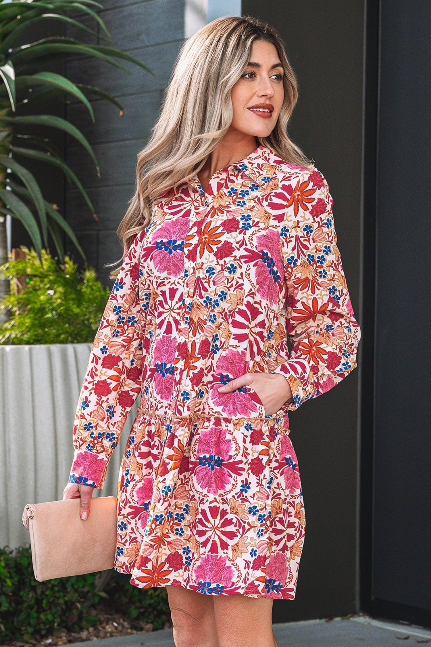 Analia Long Sleeve Mini Dress