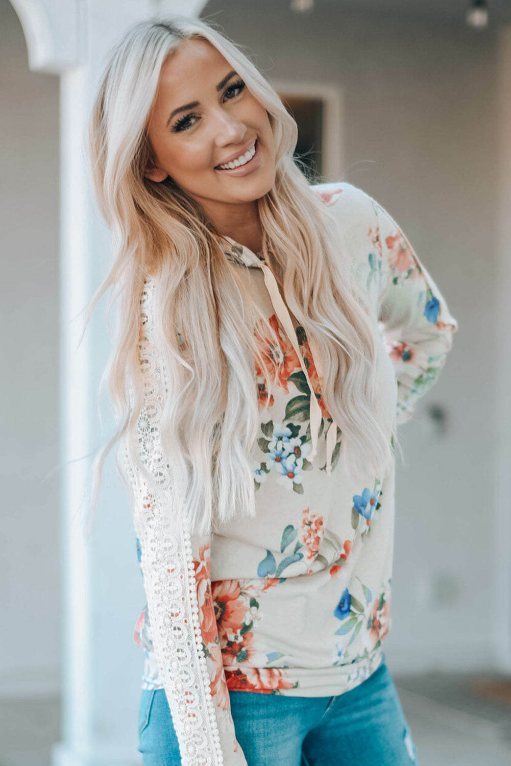 Emilie Contrast Long Sleeve Hoodie