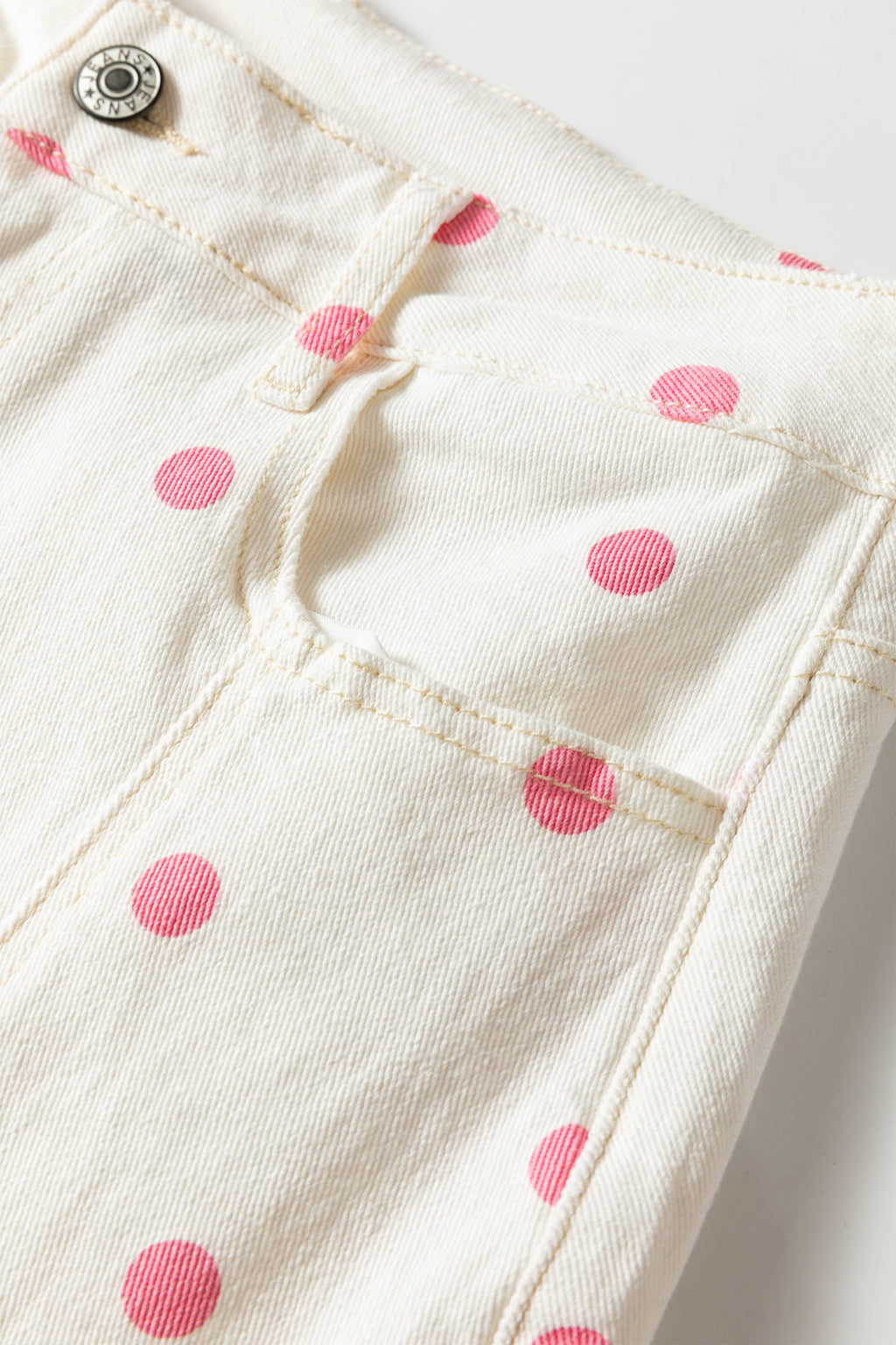 Brown Tailored Seam Polka Dot Print Barrel Casual Jeans