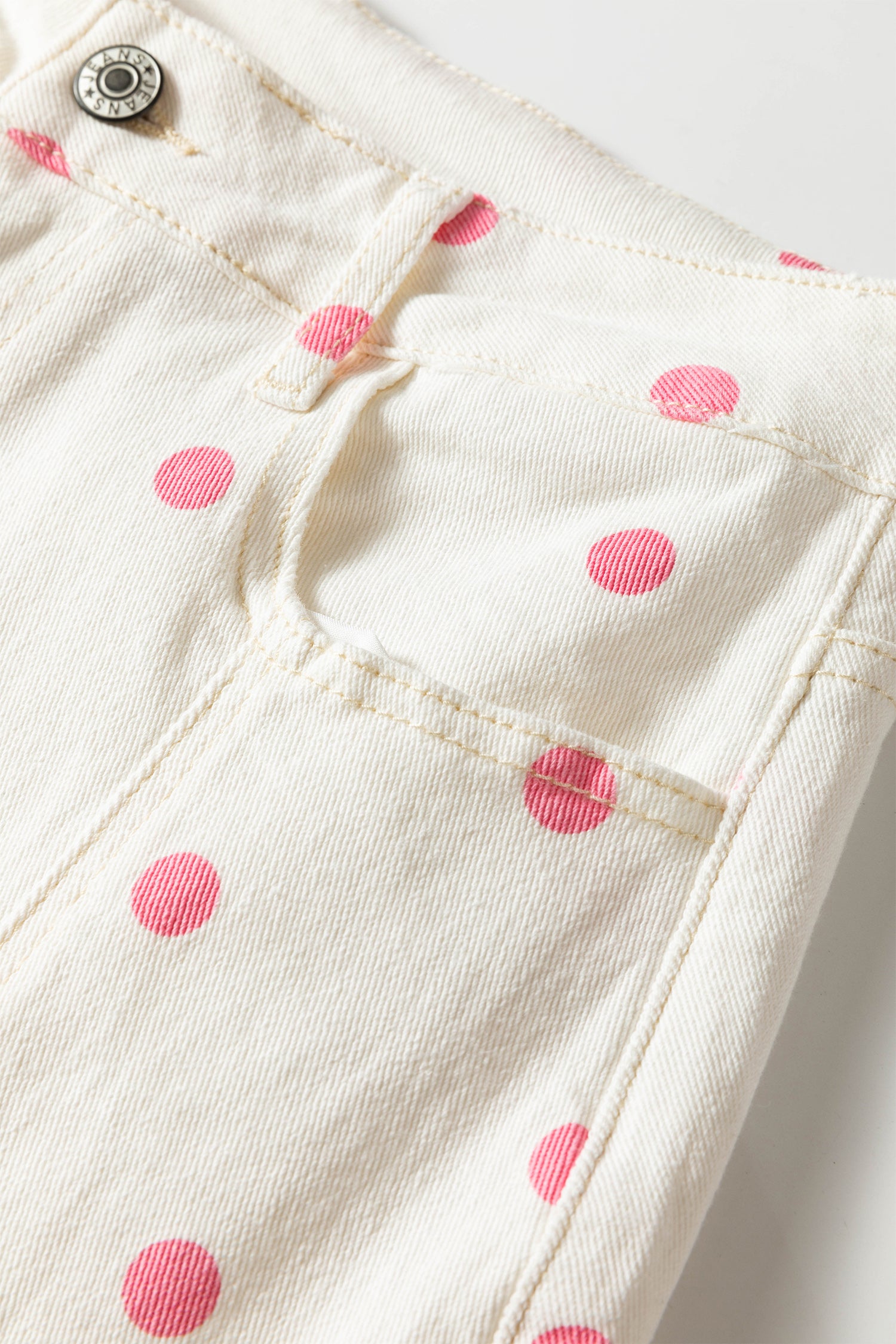 Brown Tailored Seam Polka Dot Print Barrel Casual Jeans