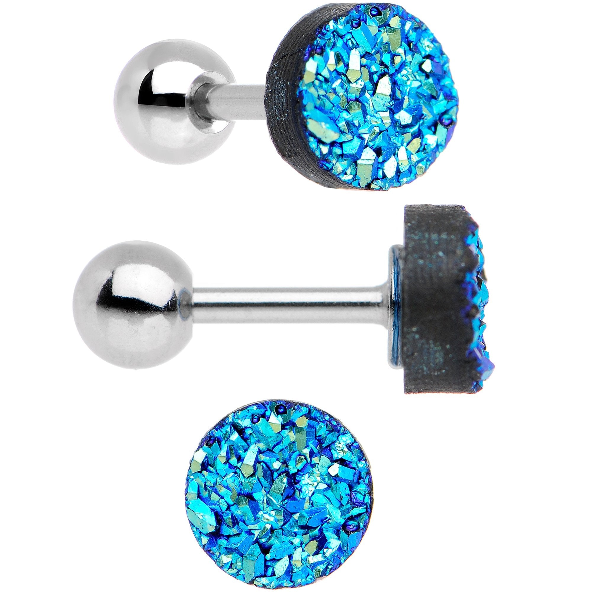16G 1/4 Tantalizing Textures Tragus Cartilage Earring Set of 5